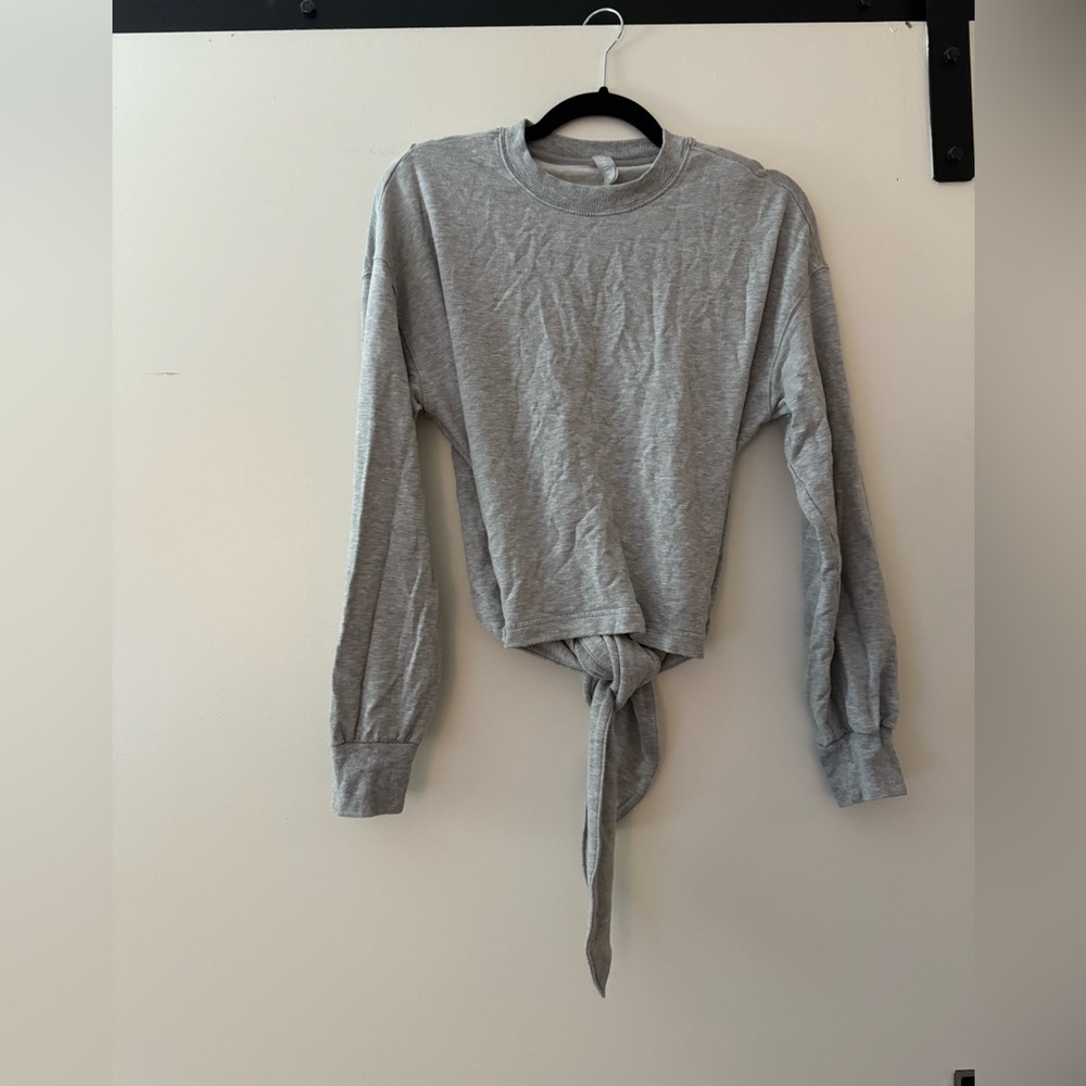 Athleta Yoga Tie Back Sweatshirt: Grey size XS